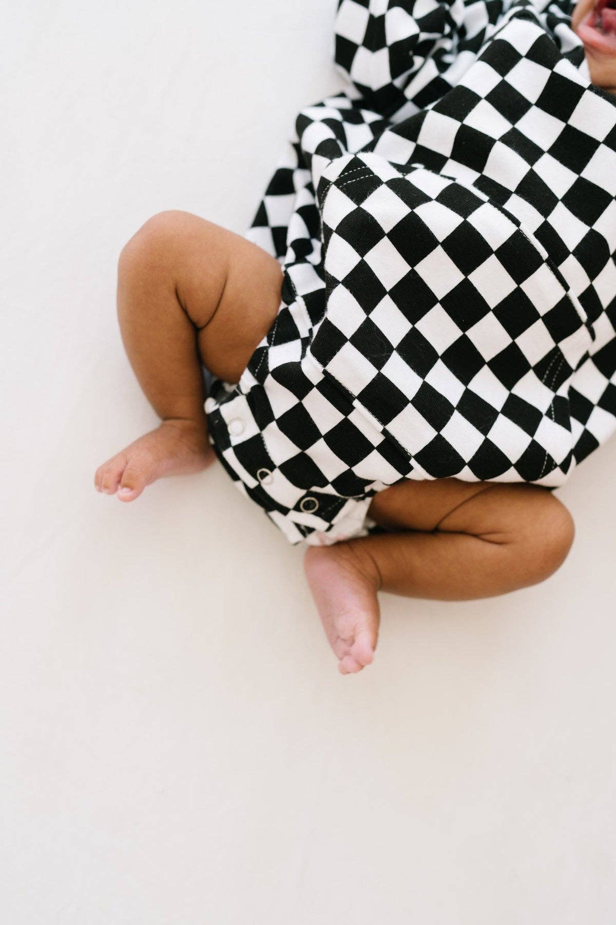 Checkered Hoodie Bubble Romper