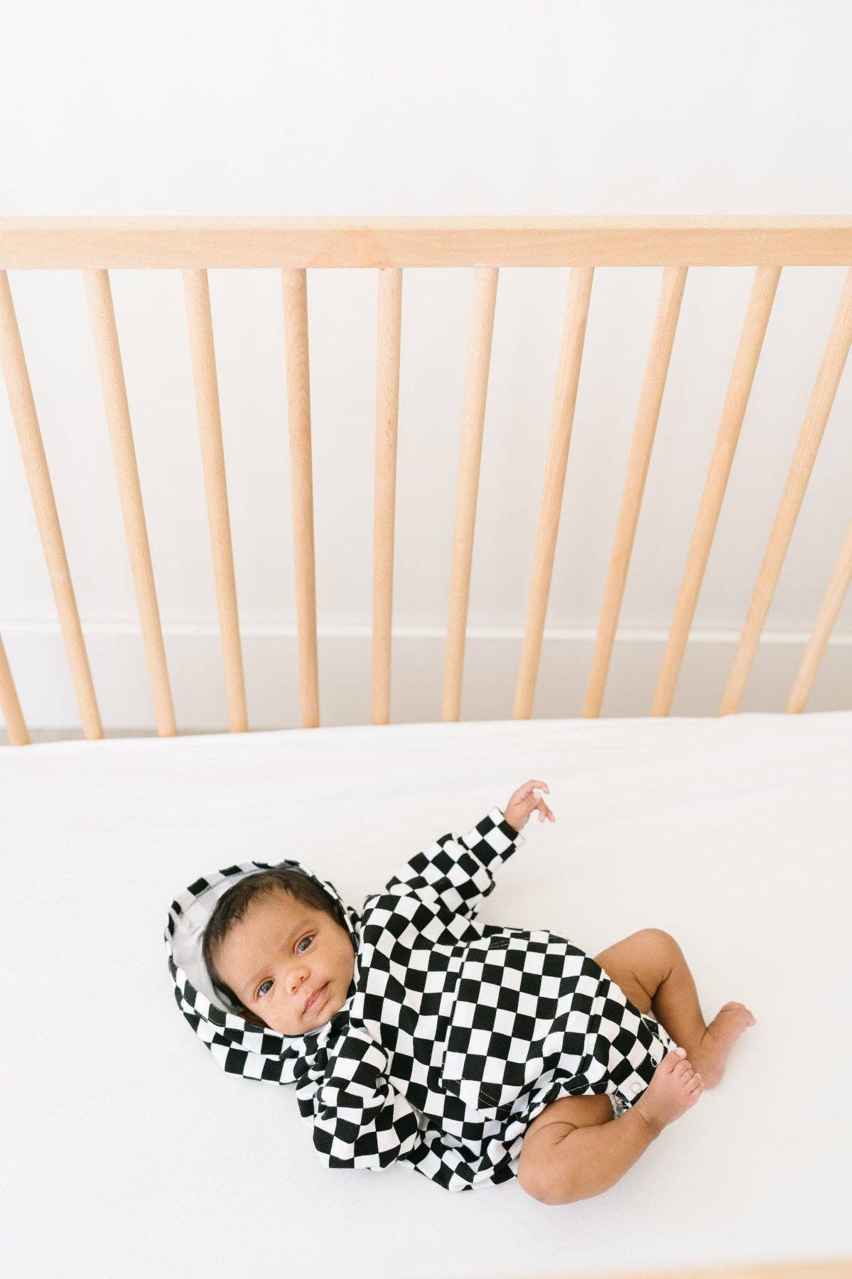 Checkered Hoodie Bubble Romper