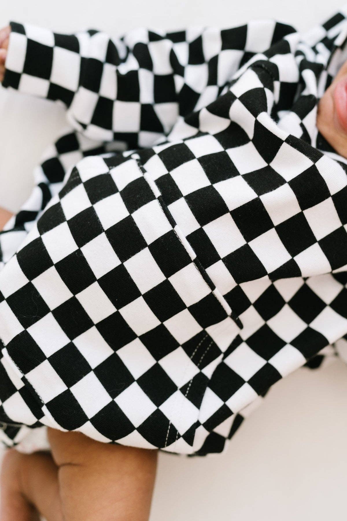 Checkered Hoodie Bubble Romper