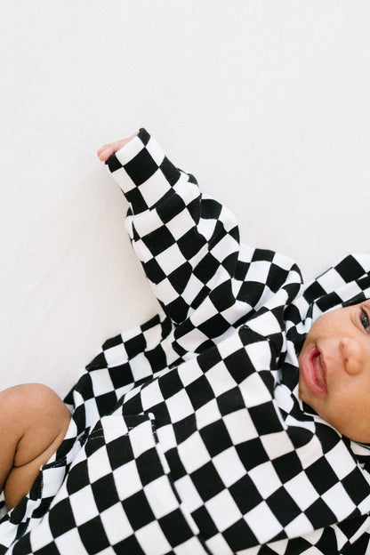 Checkered Hoodie Bubble Romper