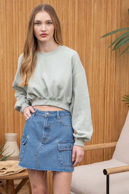 Trying Times Cargo Denim Skirt