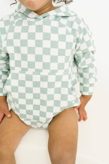 Checkered Hoodie Bubble Romper